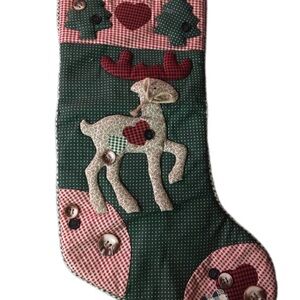 Festive Green and Red Christmas Stocking